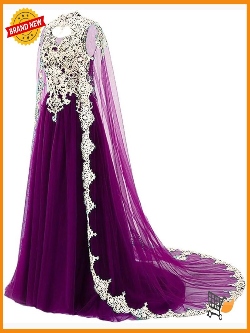 Vintage High Neck Lace A-Line Prom Dress with Cape Jacket